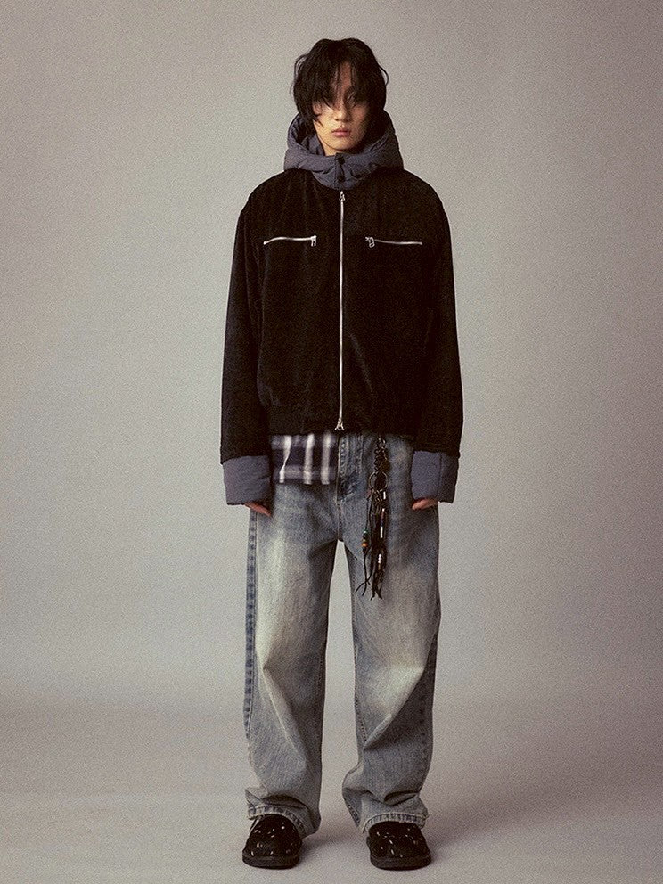 【Cord】Washed Under Cut Denim Pants