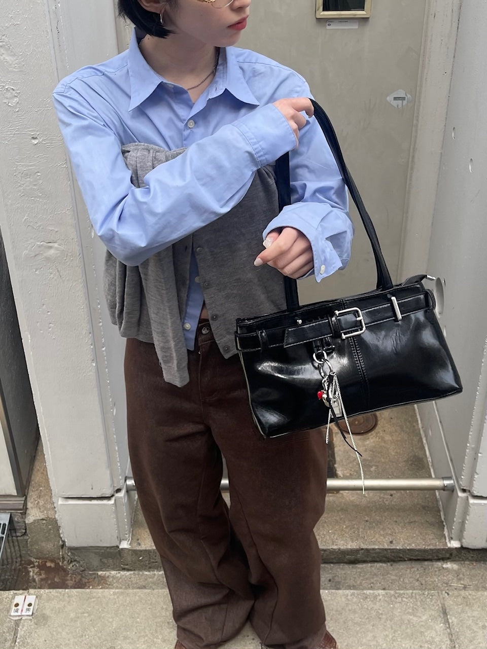 受注制【oaks】leather belt shoulder bag (3color)