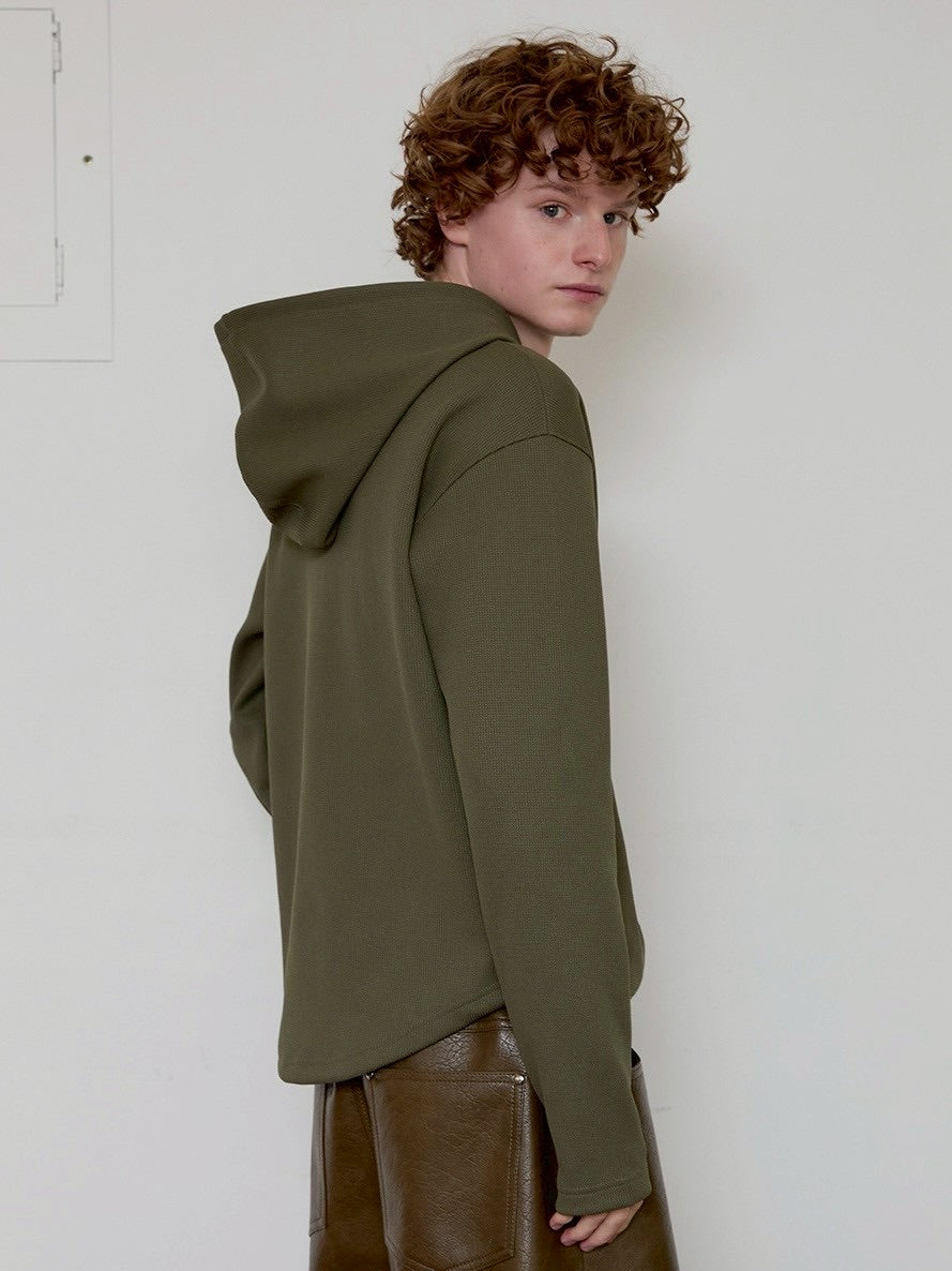 【ESC STUDIO】eyelet waffle hoodie