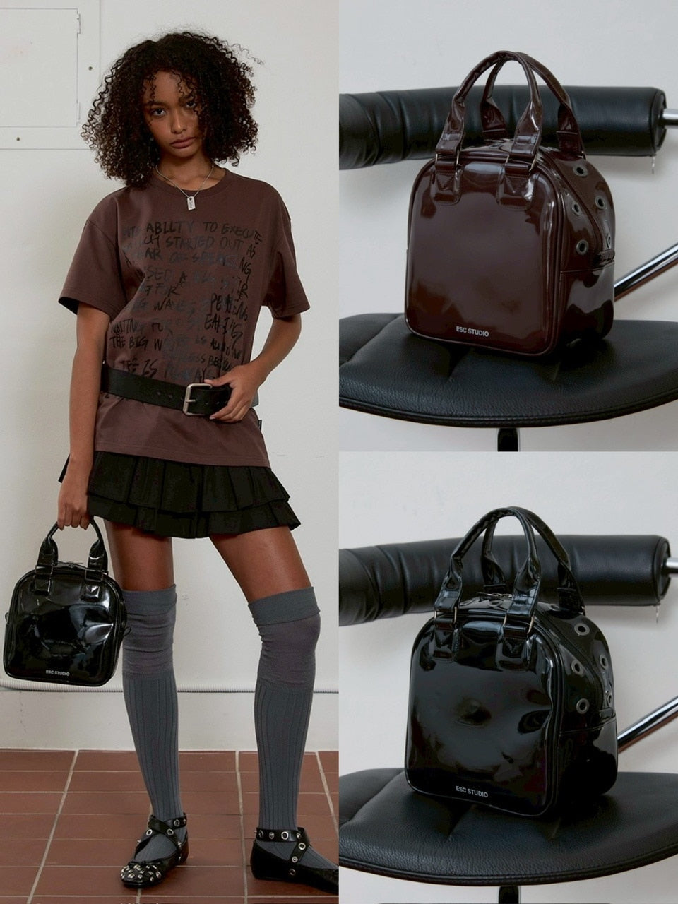 【ESC STUDIO】eyelet tote bag