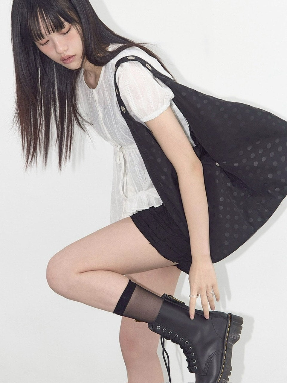 【FANCY CLUB】DOT EYELET SHOULDER BAG