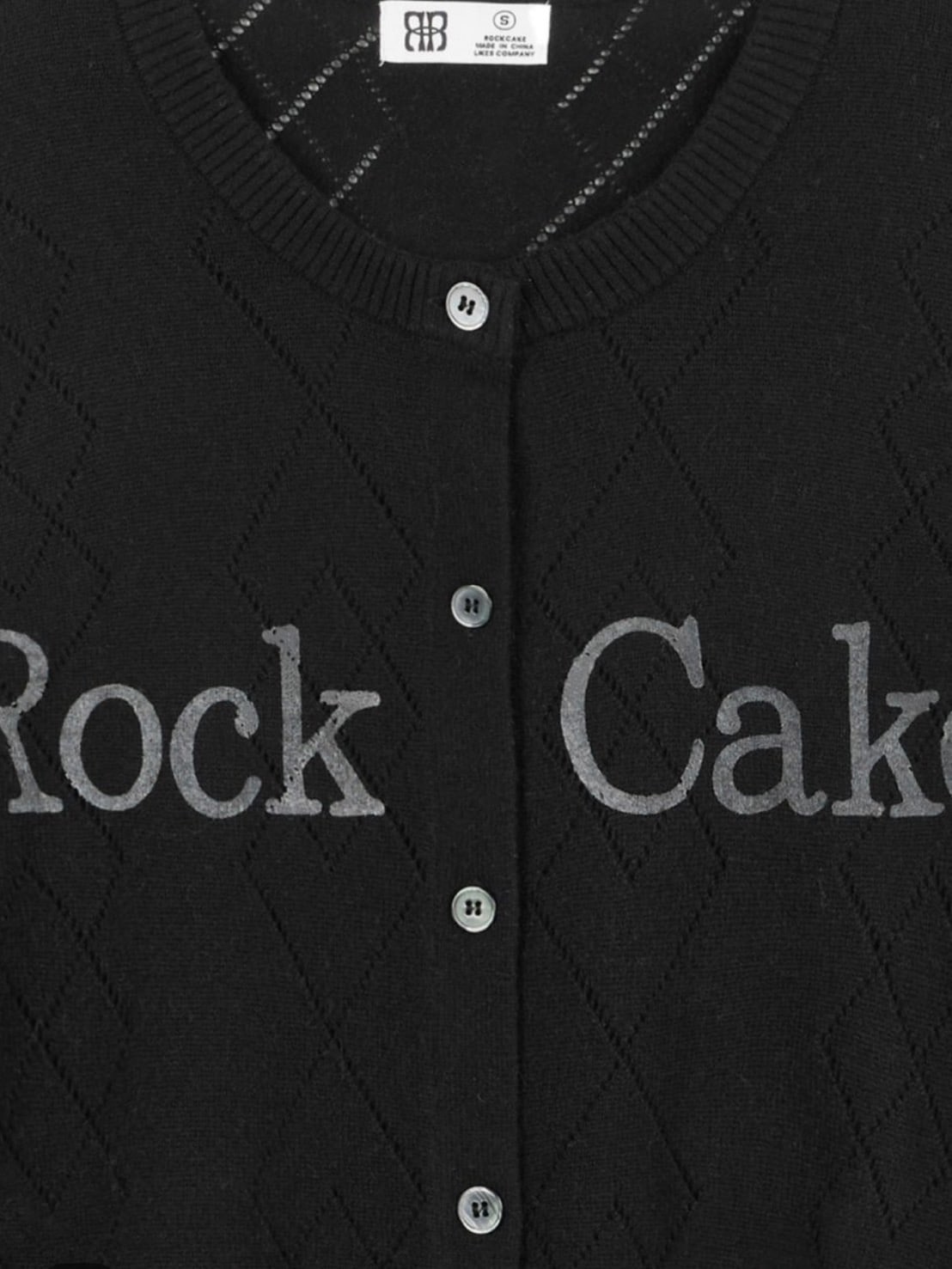 【ROCK CAKE】Argyle Punching Knit Cardigan