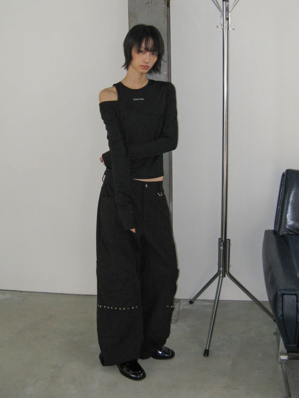 【ROCK CAKE】One Shoulder Layered Top