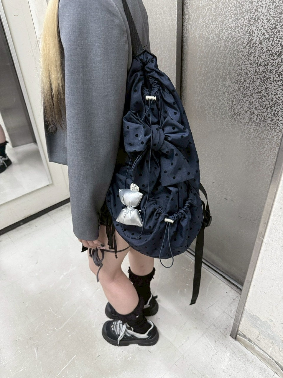 受注制【nmtc +】dot pattern backpack (2color) / 【エヌエムティーシープラス】ドットプリントバッグパック