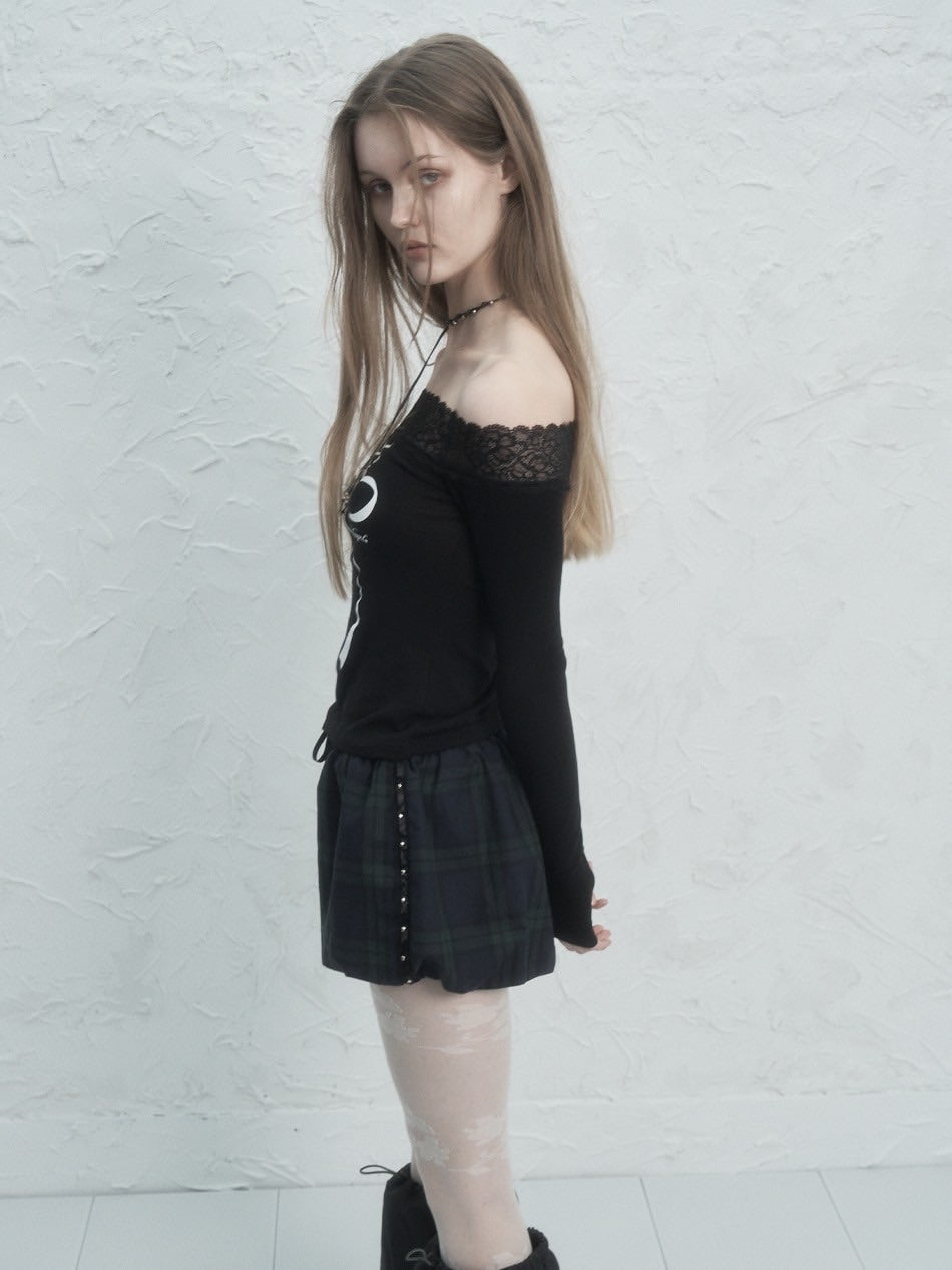 【SETUP‐EXE】LACE OFF- SHOULDER TOP