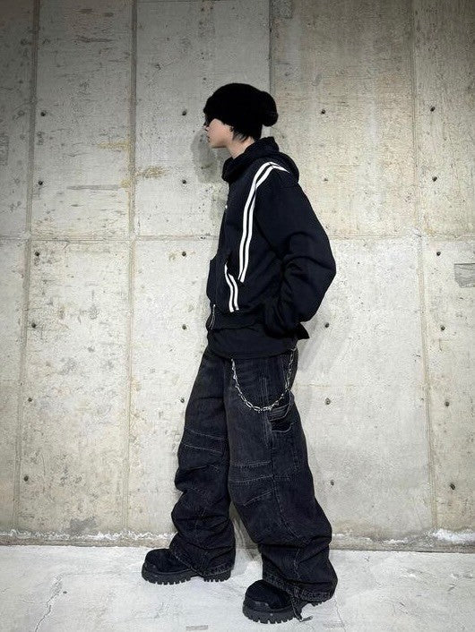 【roaringrad】WASHED HOODIE ZIP-UP 1