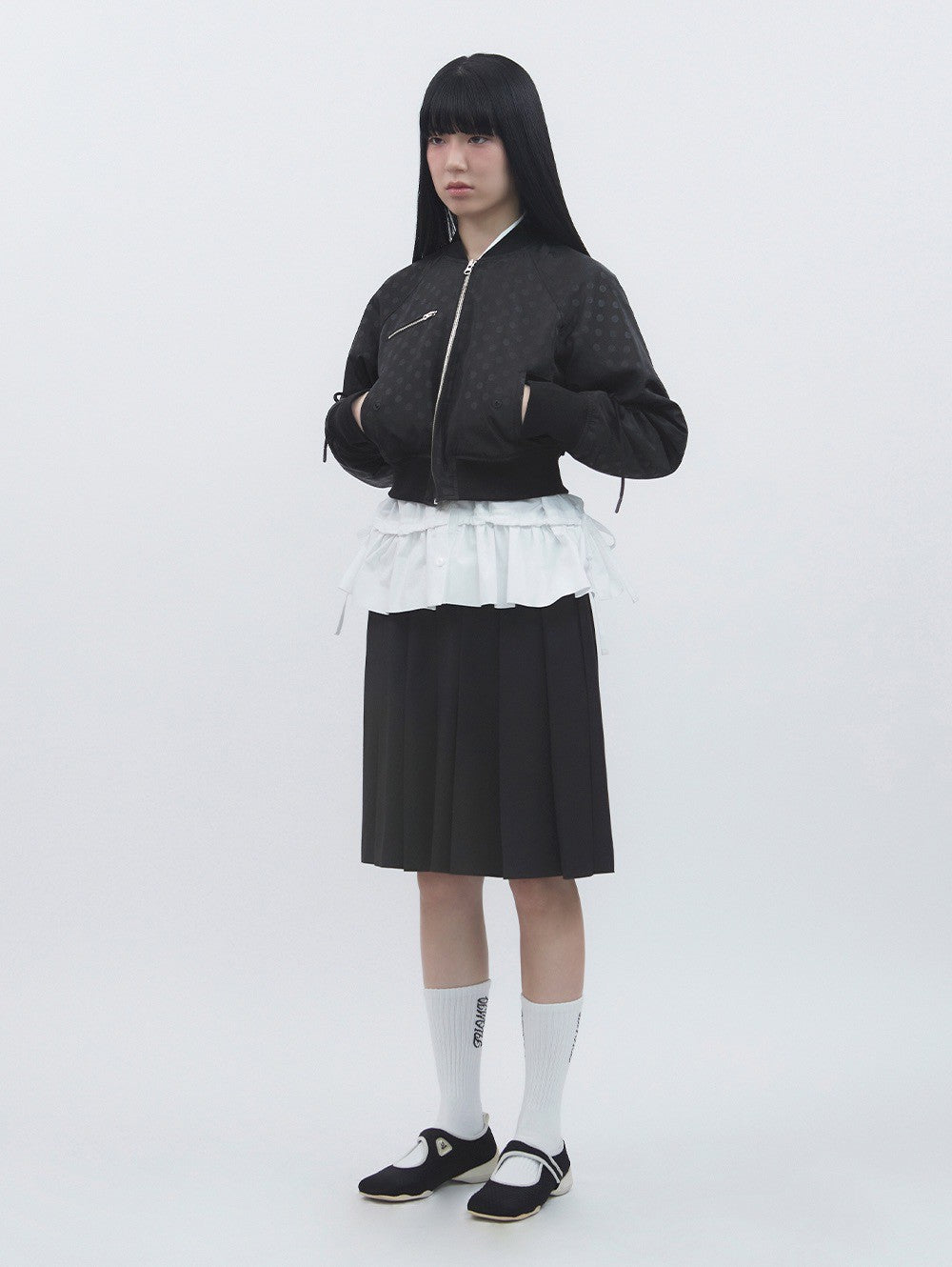【TUOMIO】MIDI PLEATS RIBBON CULOTTES