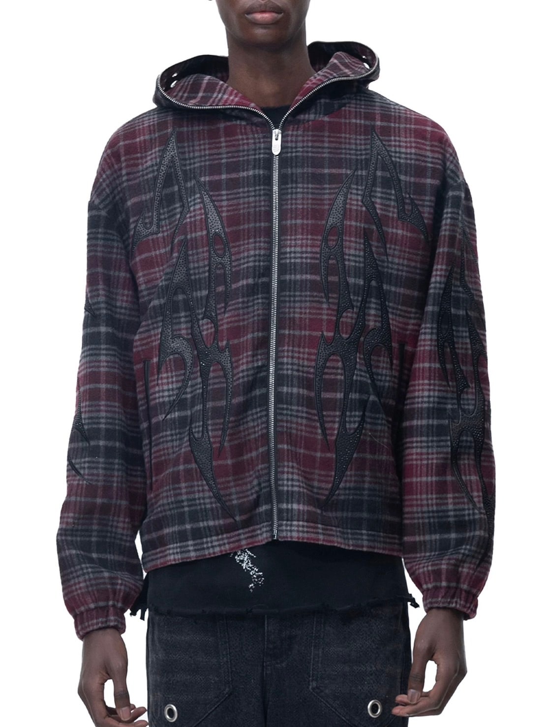 【The Boy Has No Patience】BLOOD MOON NIGHT KNIGHT DESTRUCTION ZIP HOODED JACKET