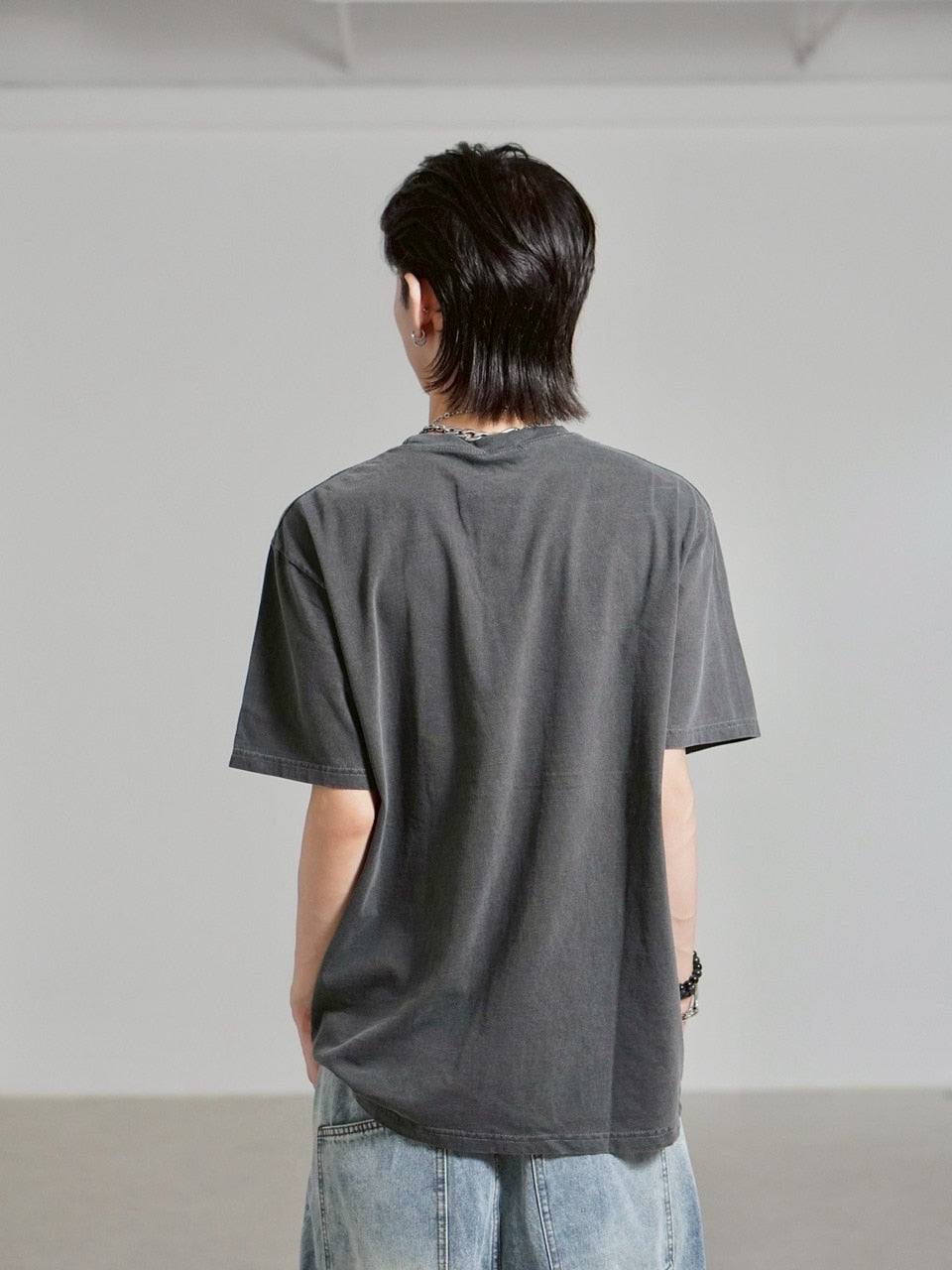 受注制【Chikashitsu +】pigment cross point t-shirt (2color) / 【チカシツプラス】ピグメントクロスポイント半袖Tシャツ