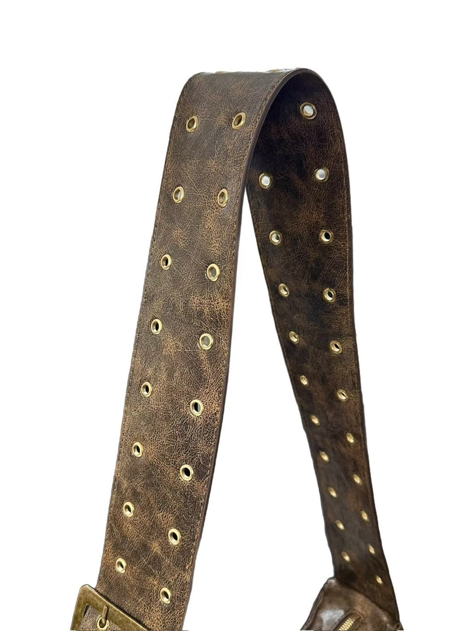 受注制【Chikashitsu +】antique leather buckle shoulder bag / 【チカシツプラス】アンティークレザーバックルショルダーバッグ