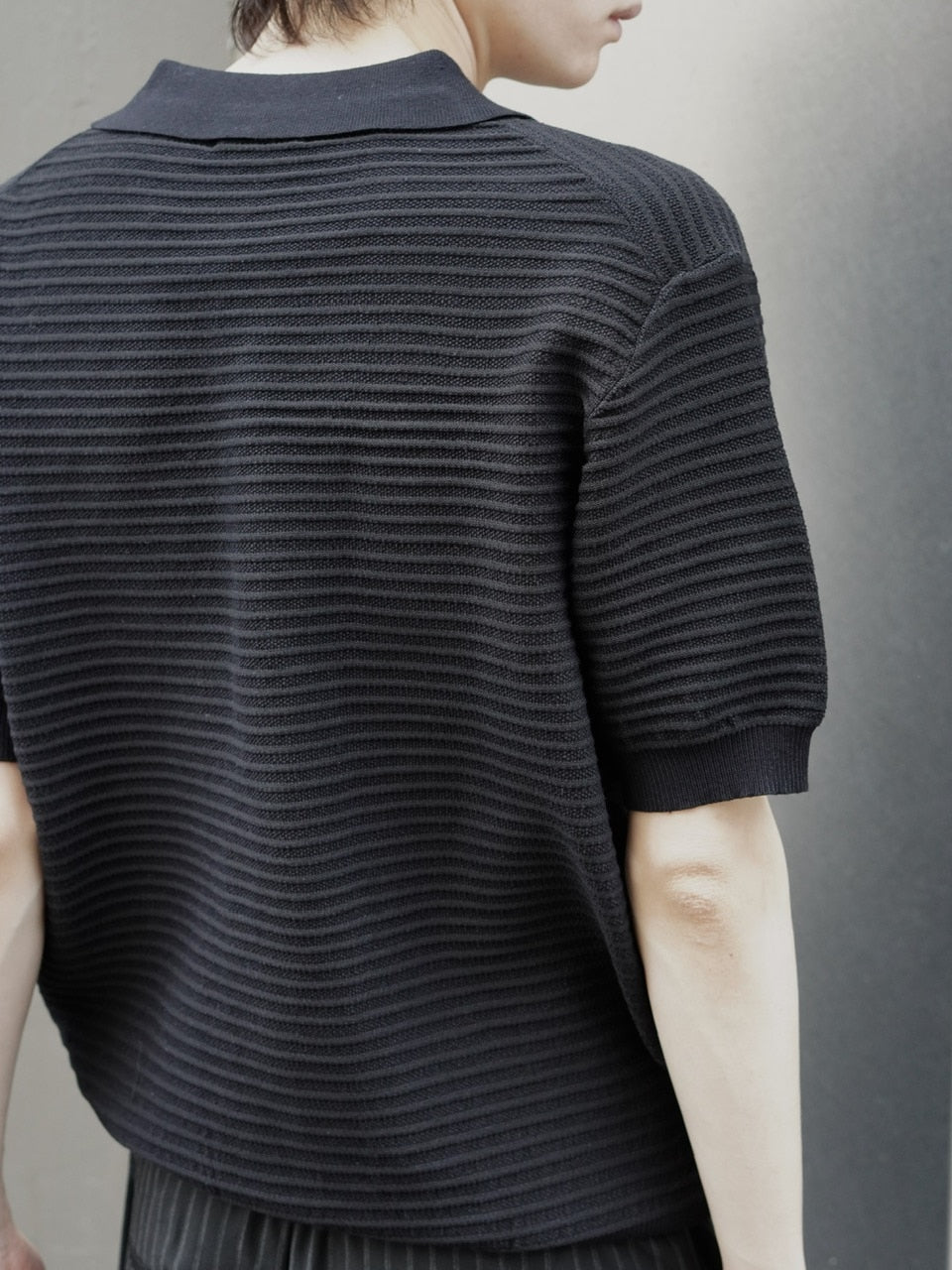 東京店WEB限定受注制【Chikashitsu +】Dry-Touch Rib Knit Polo (2color)