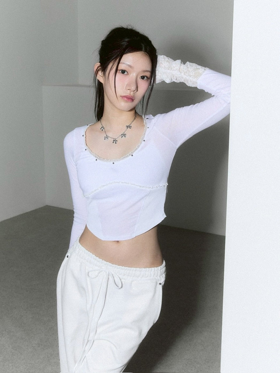 【CHERRYQUIRI】corset stud long sleeve