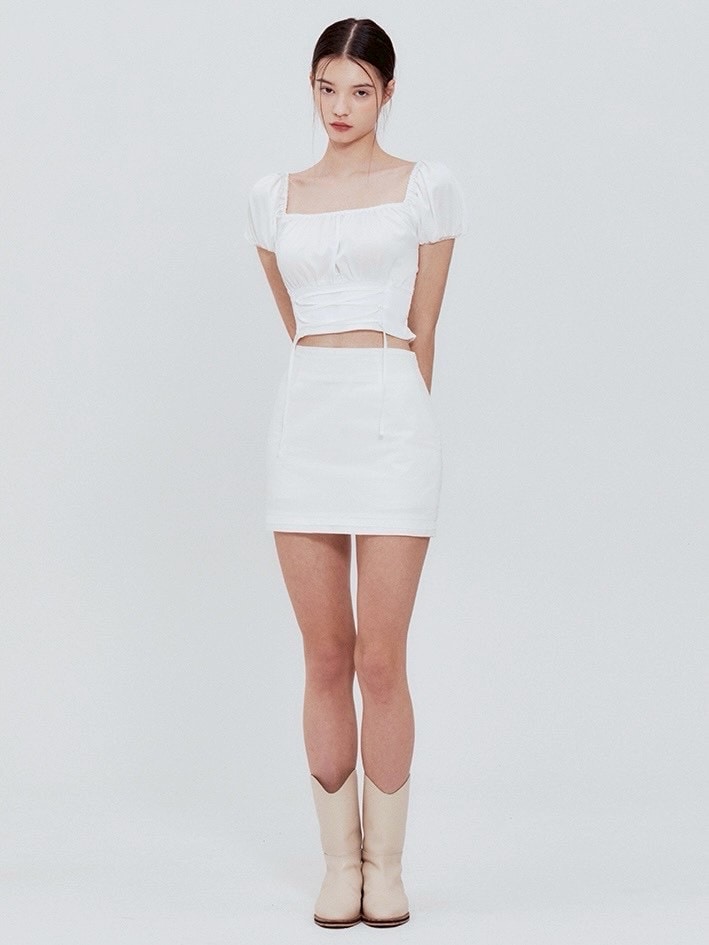 【NOTYOURROSE】Corset crop blouse