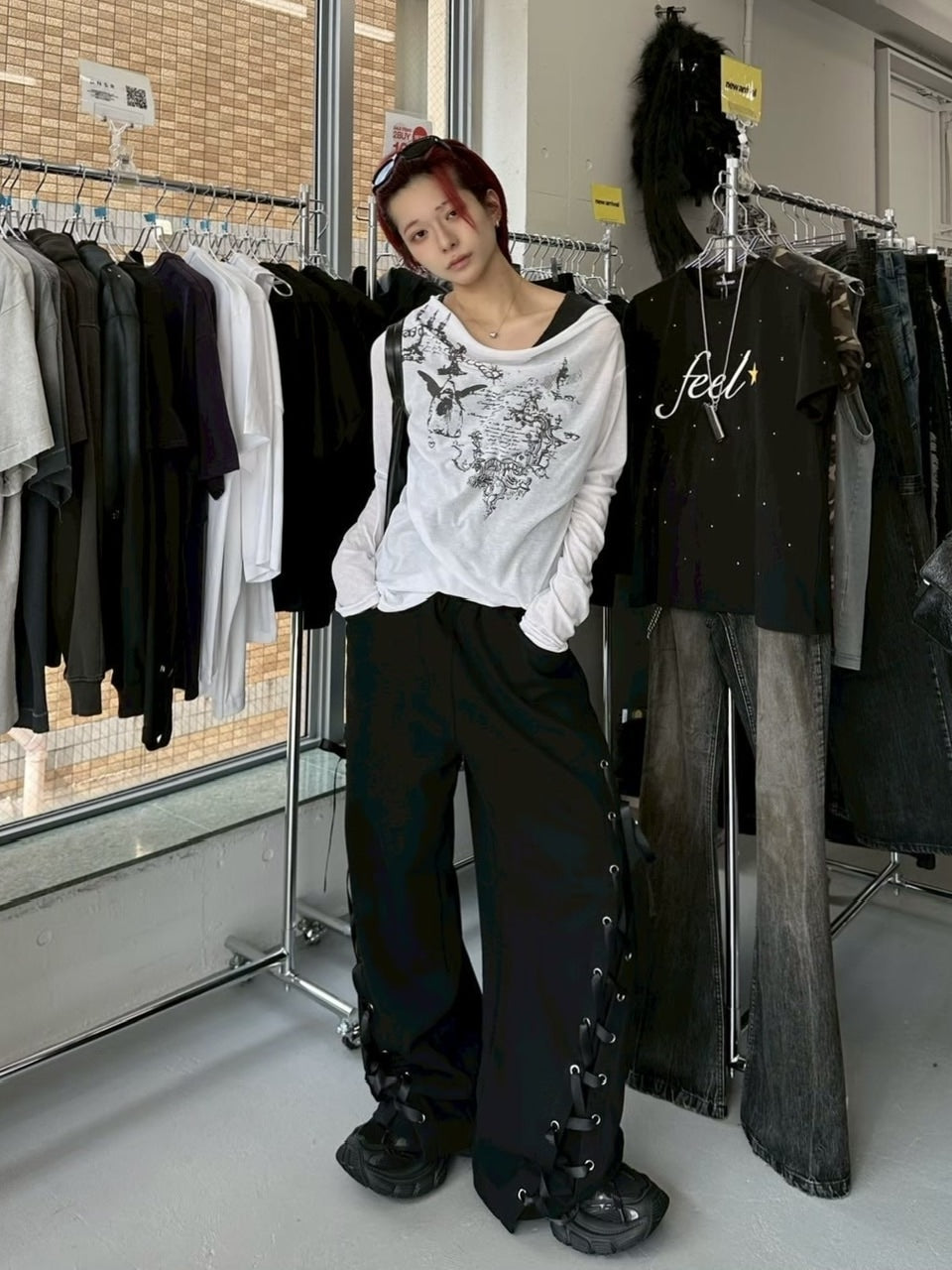 受注制【Never mind the XU】see-through loose long sleeve