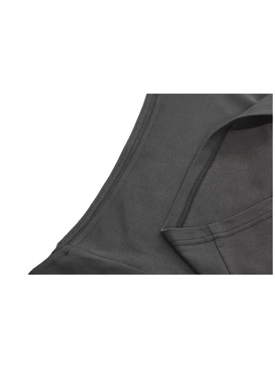 【Cest Nous】Black and Gray Short-sleeved T-shirts / 【セヌー】クロップ半袖Tシャツシアーチュニックレイヤードトップス