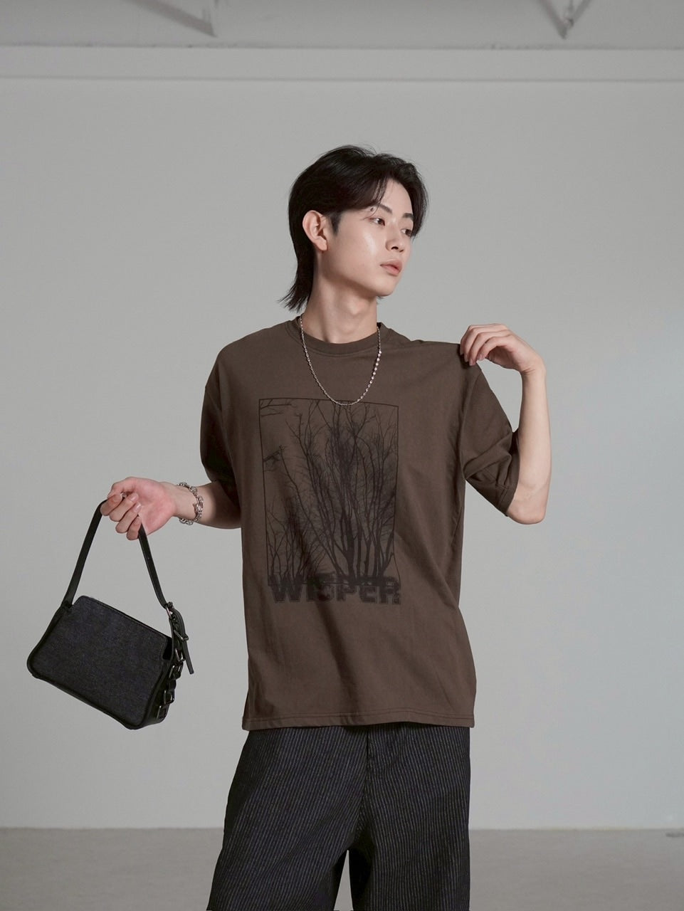 【Chikashitsu +】whisper tree t-shirt (3color) / 【チカシツプラス】ウィスパーツリープリント半袖Tシャツ