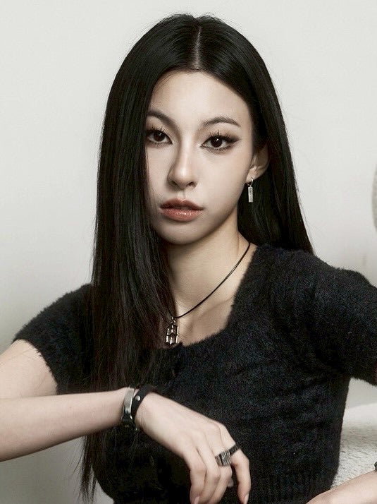 【BLACK PURPLE】Shield symbol leather necklace