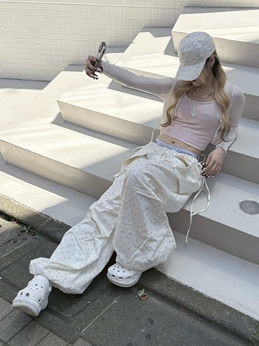 受注制【nmtc +】flower wide layered pants (3color)