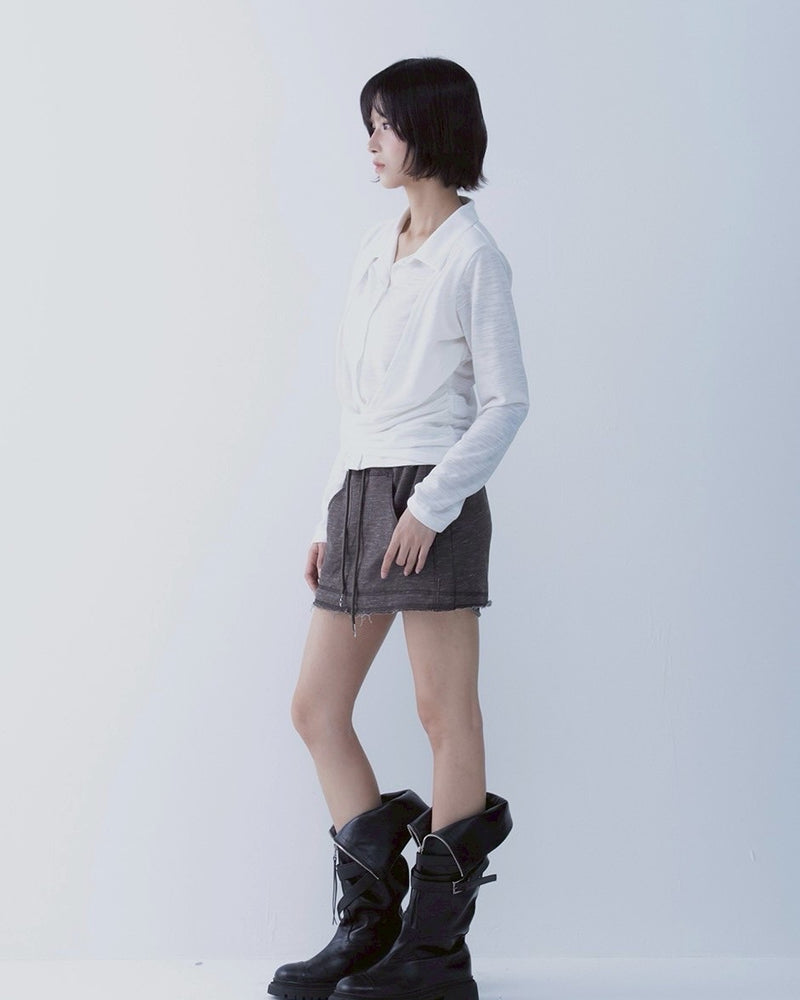 【SETSETSET】DRAPE SHIRT TOP