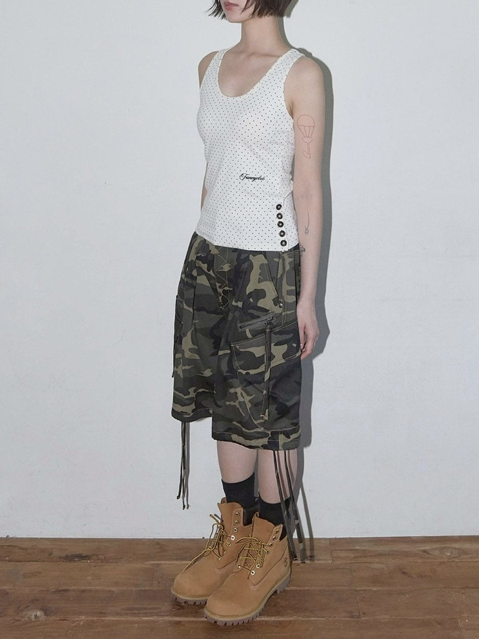 【FANCY CLUB】 Dot Button Sleeveless / 【ファンシークラブ】ドットボタンタンクトップ