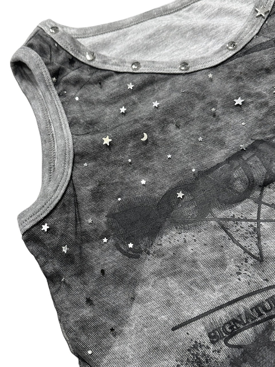 受注制【Never mind the XU】tie-dye paint studs sleeveless (2color) / 【ネバーマインドザエックスユー】タイダイペイントスタッズタンクトップ