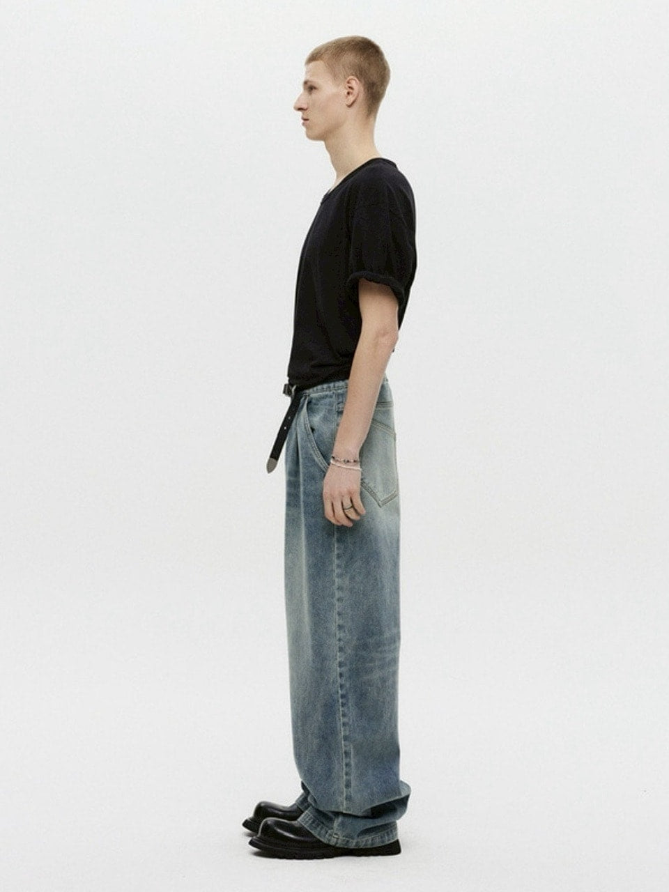 【DNSR】Deep One-Tuck Wide Denim Pants