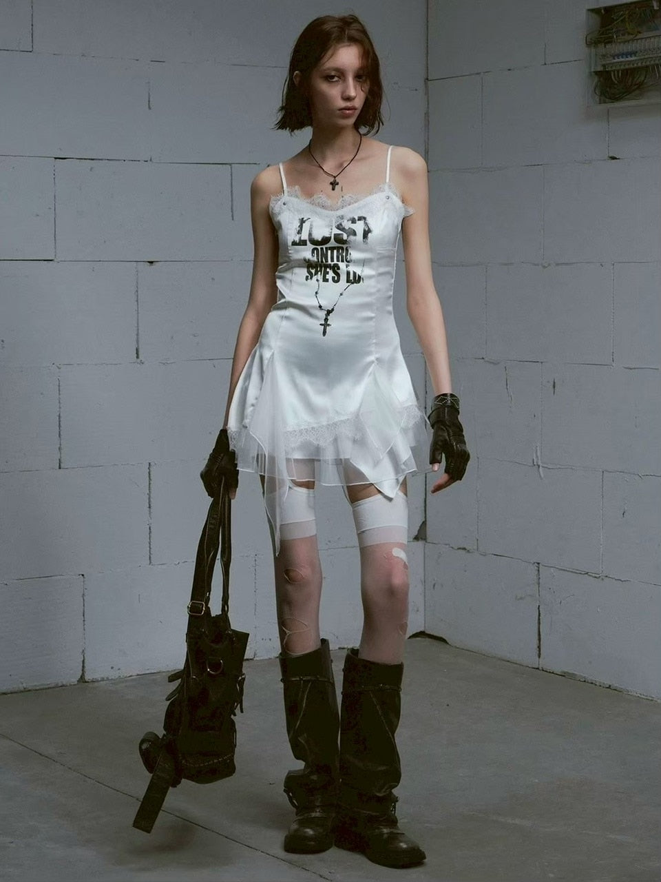 【Cest Nous】Satin Lace Camisole Dress / 【セヌー】サテンレースキャミワンピース