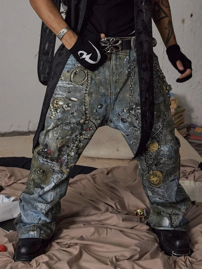【DND4DES】GEMS ROTTEN DISTRESSED FLARED JEANS