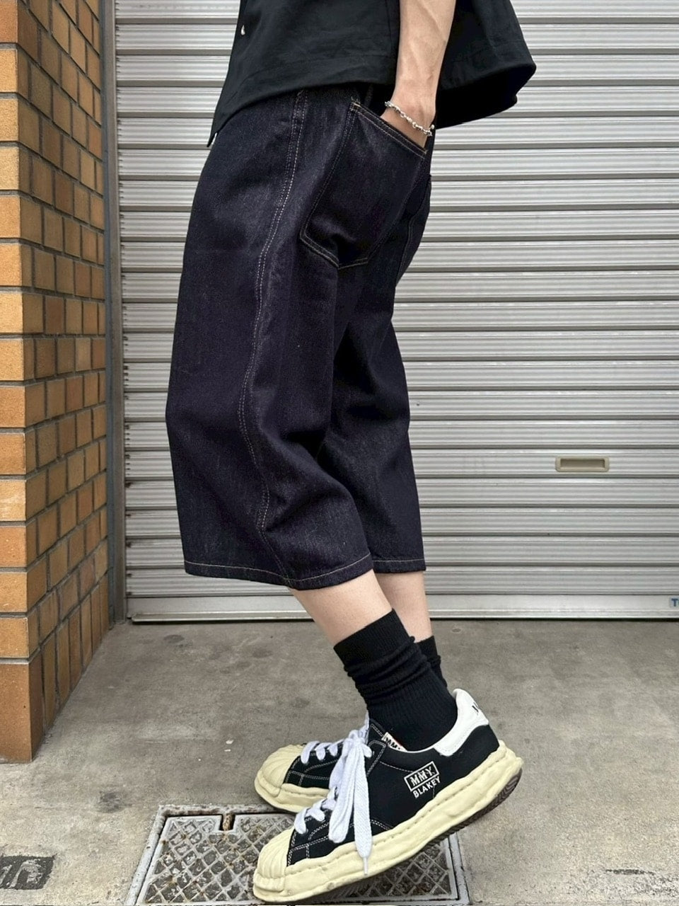 受注制【youll】curve selvedge bermuda denim pants