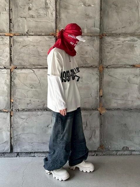 【roaringrad】LAYERED ZIPPER T-SHIRTS / 【ロアリングラド】レイヤードジッパーロゴ半袖Tシャツ