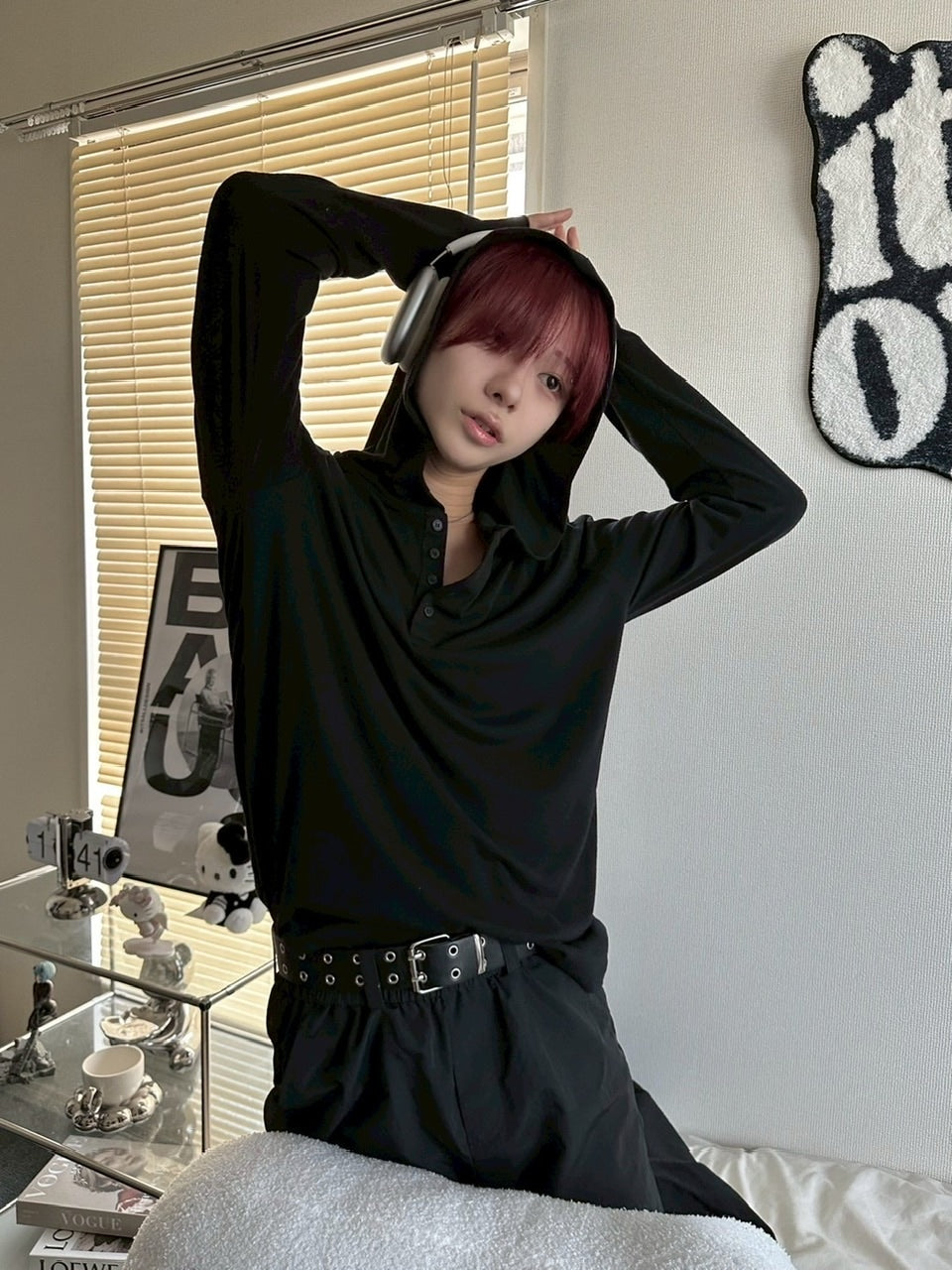 受注制【LUV CODE】hooded long sleeve tee (2color)