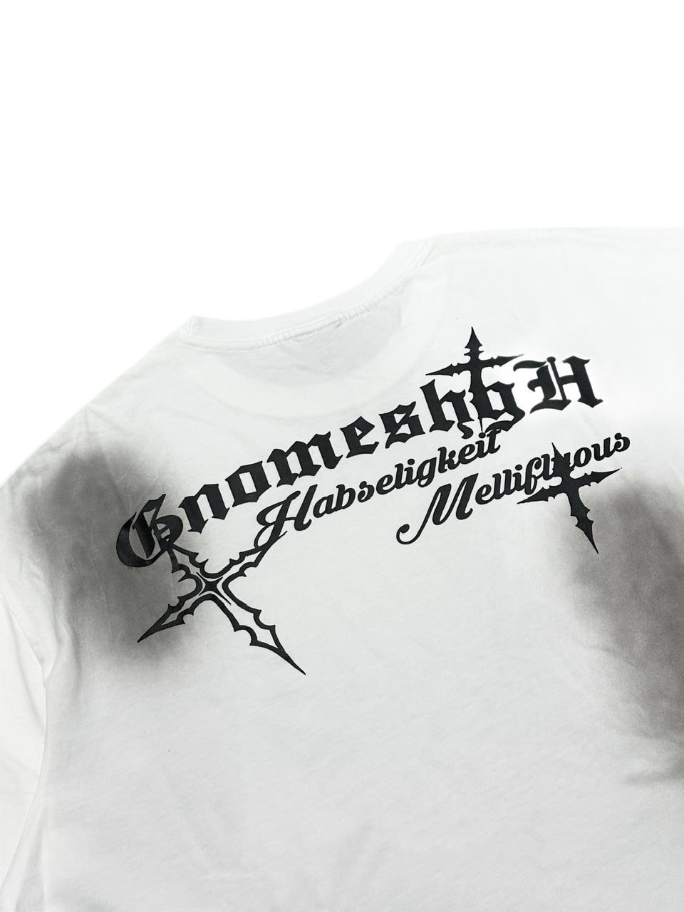 受注制【Never mind the XU】dirty cross print tee (2color) / 【ネバーマインドザエックスユー】ダーティークロスプリント半袖Tシャツ