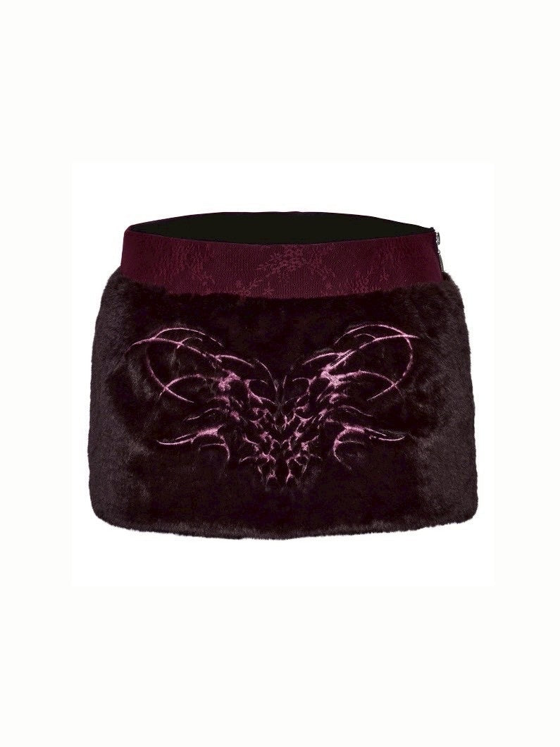 【La Lune】BLOOD MOON SKIRT / 【ラリュンヌ】トライバルステッチファーミニタイトスカート