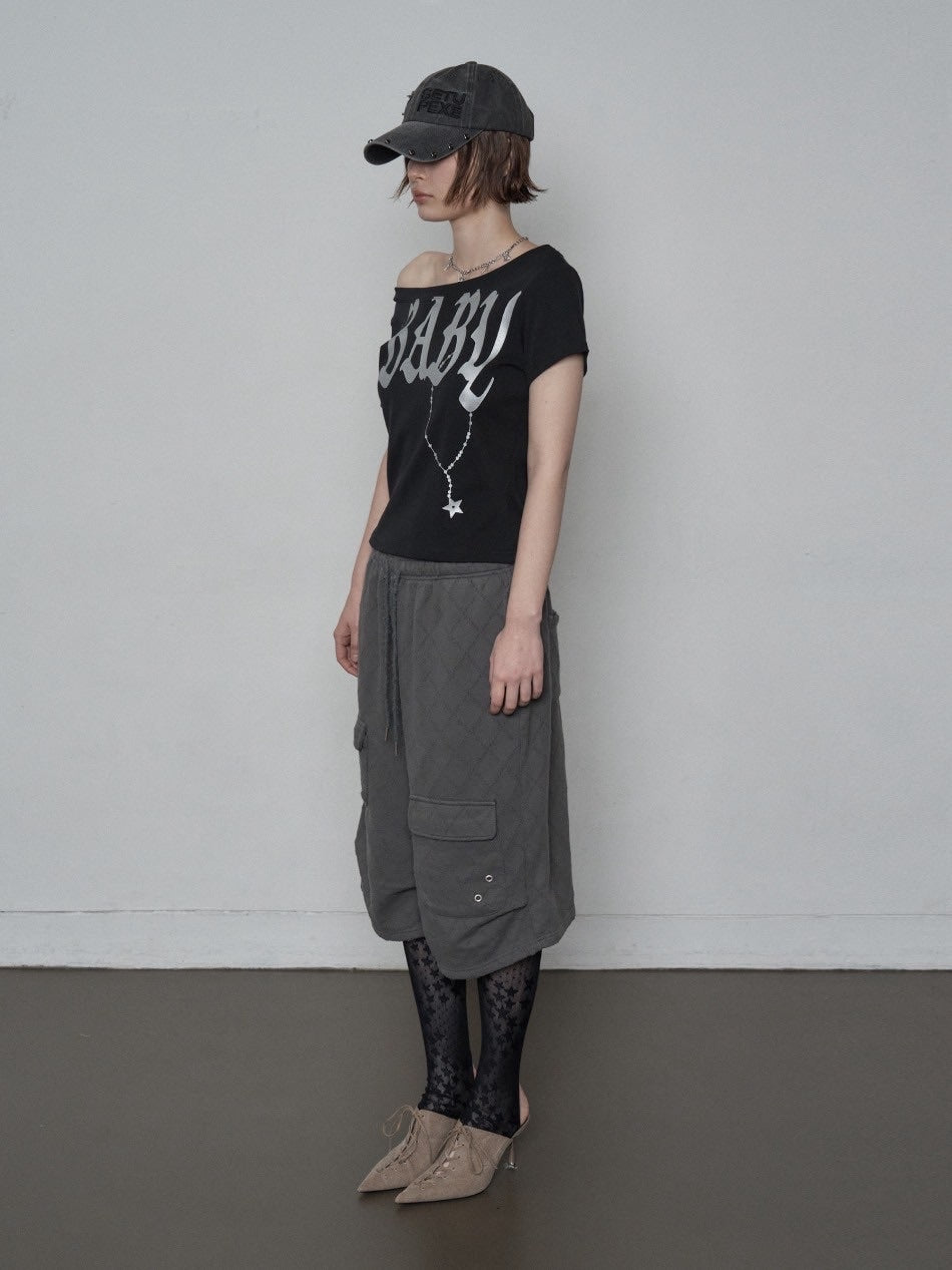 【SETUP‐EXE】BABY WIDE NECK TOP / 【セットアップエグゼ】ベイビーワイドネック半袖Tシャツ