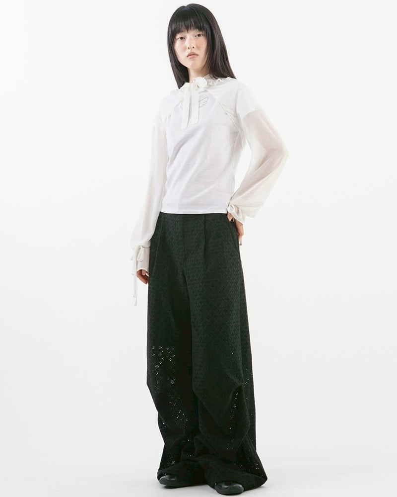 【TUOMIO】CHIFFON HOODED BOLERO / 【トゥオミオ】シフォンフードボレロ