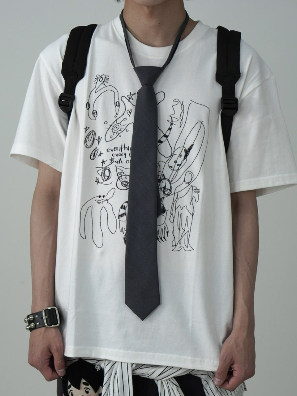 国際配送【Nerd out XU】sketch pattern tee