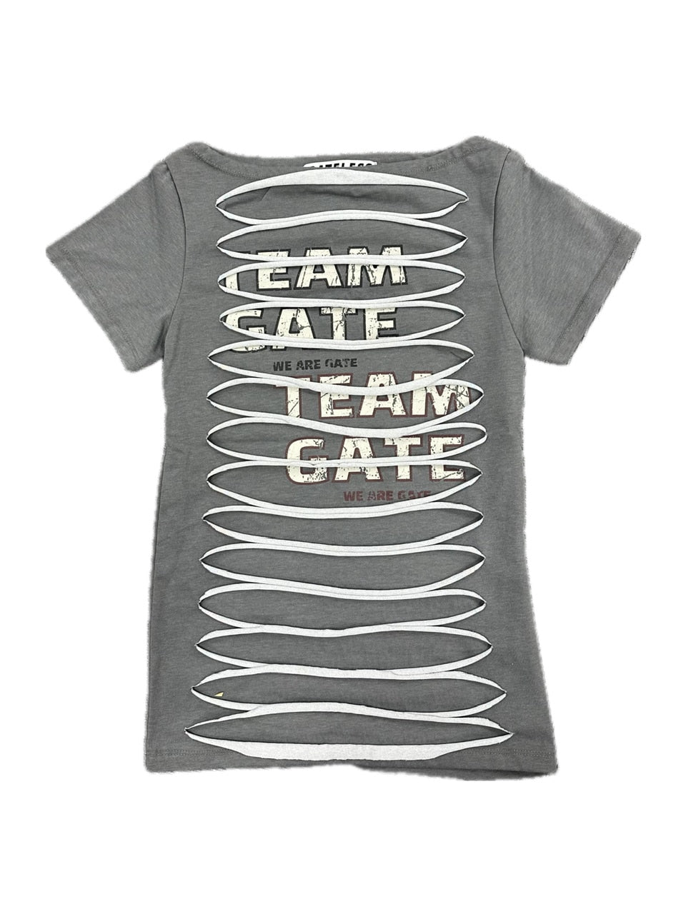 【GATELESS】SLASH DAMAGE LOGO T-SHIRT / 【ゲートレス】スラッシュダメージロゴ半袖Tシャツ