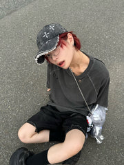 国際配送【LUV CODE】design denim cap