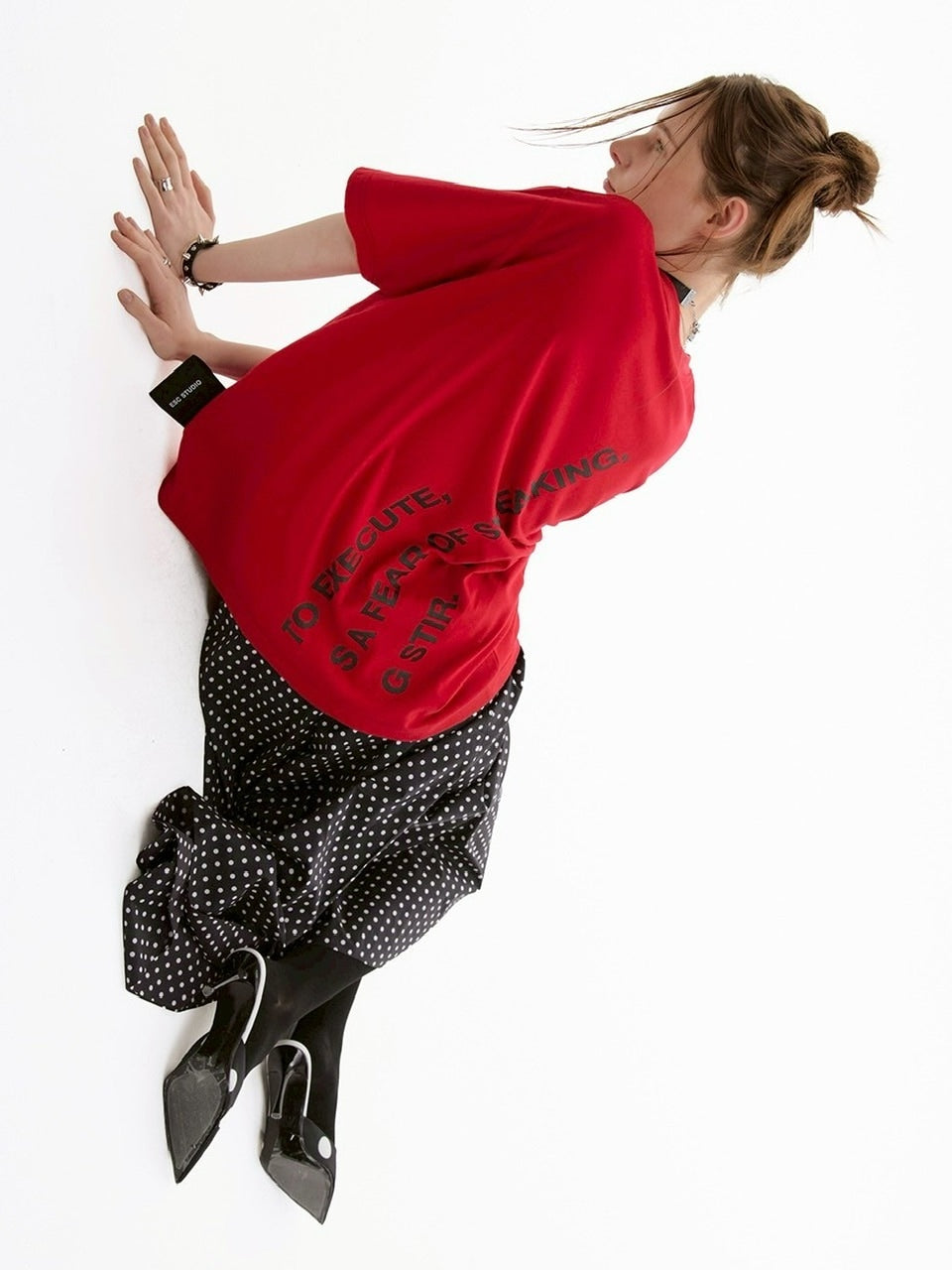 【ESC STUDIO】mega label t-shirt/ 【イーエスシーステュディオ】メガラベルロゴ半袖Tシャツ