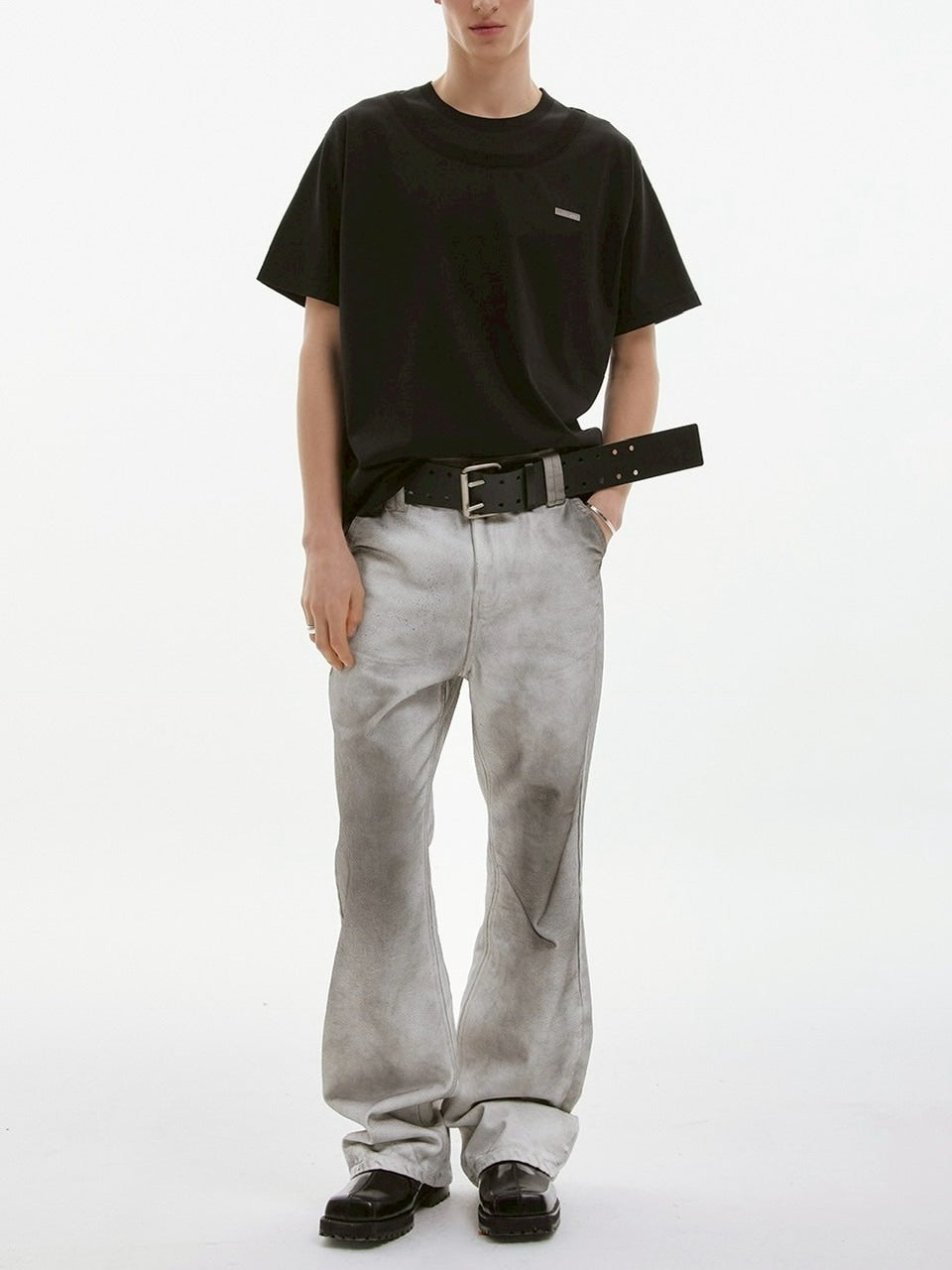 【ESC STUDIO】bulky leather belt/ 【イーエスシーステュディオ】バルキーレザーベルト