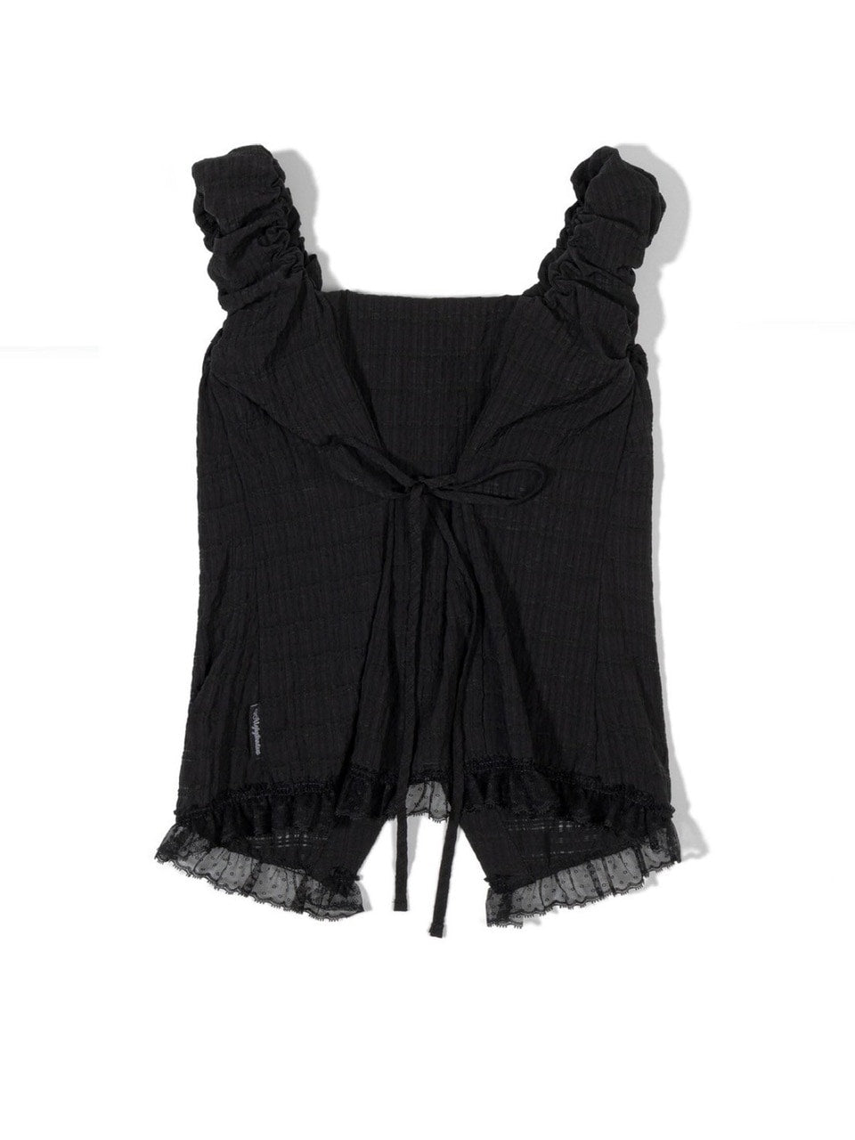 【Uglyshadow】CHECK SHIRRING BLOUSE / 【アグリーシャドウ】チェックシャーリングノースリーブブラウス