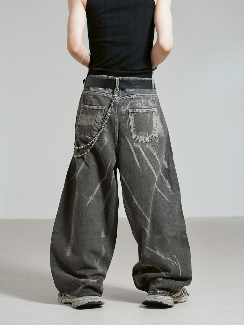 【Chikashitsu +】full painting wide denim pants / 【チカシツプラス】 フルペインティングワイドデニム