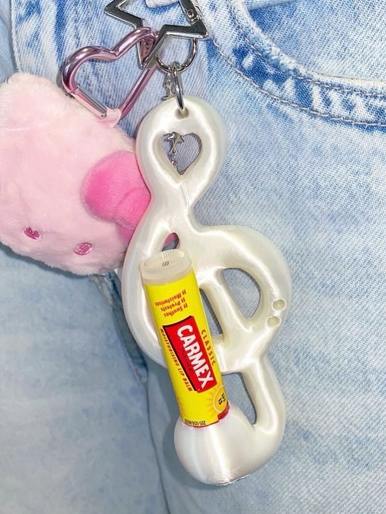 【EVERYTHINGS】HEAVENLY(TREBALM) / 【エブリシングス】ホワイトスターリーミュージックモチーフリップケースキーリング