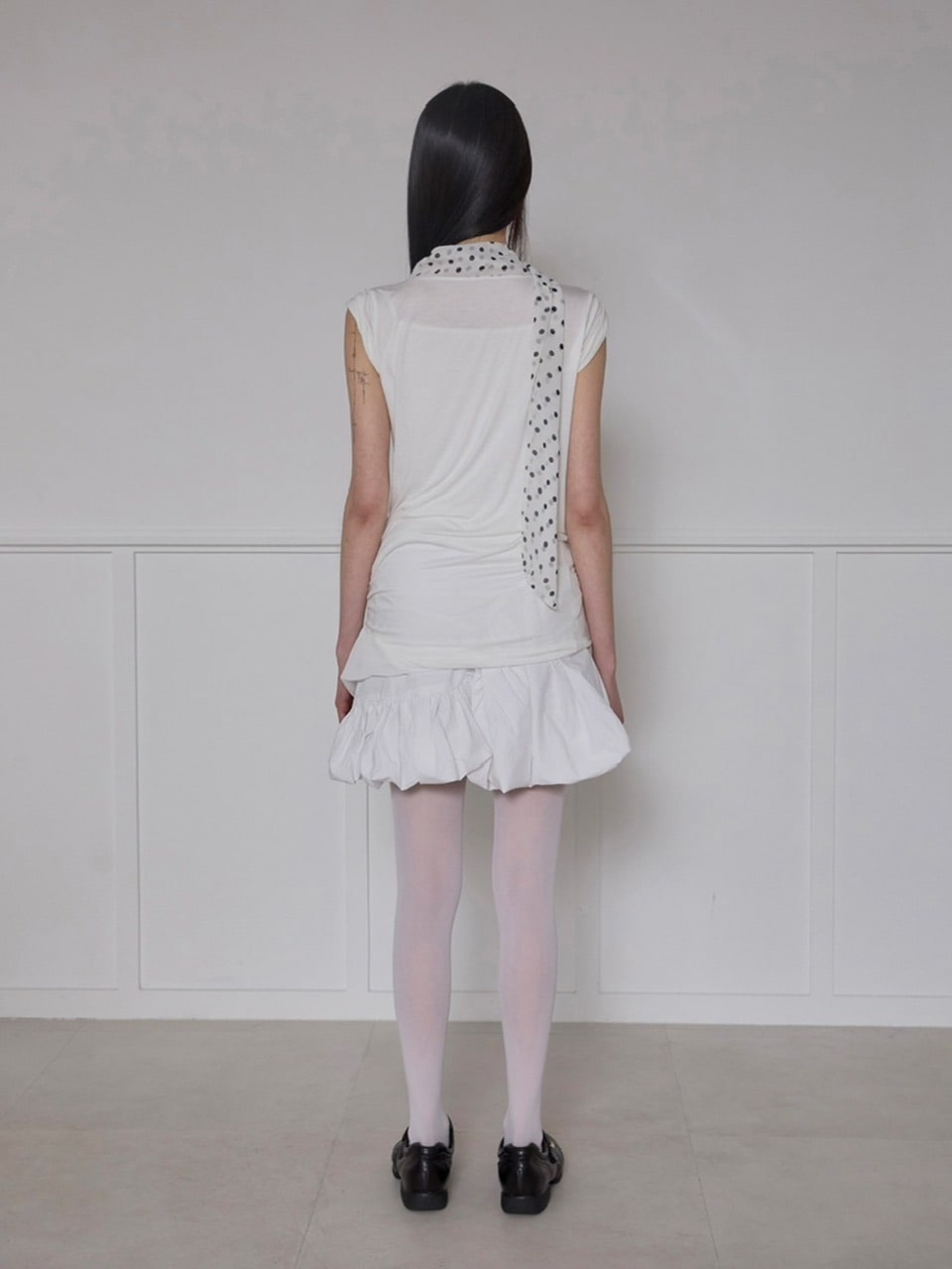 【FLAREUP】Layered Dot Scarf T-Shirt