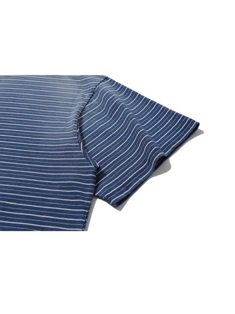 【roaringrad】WASHED INDIGO STRIPE T-SHIRT / 【ロアリングラド】ウォッシュドインディゴストライプ半袖Tシャツ
