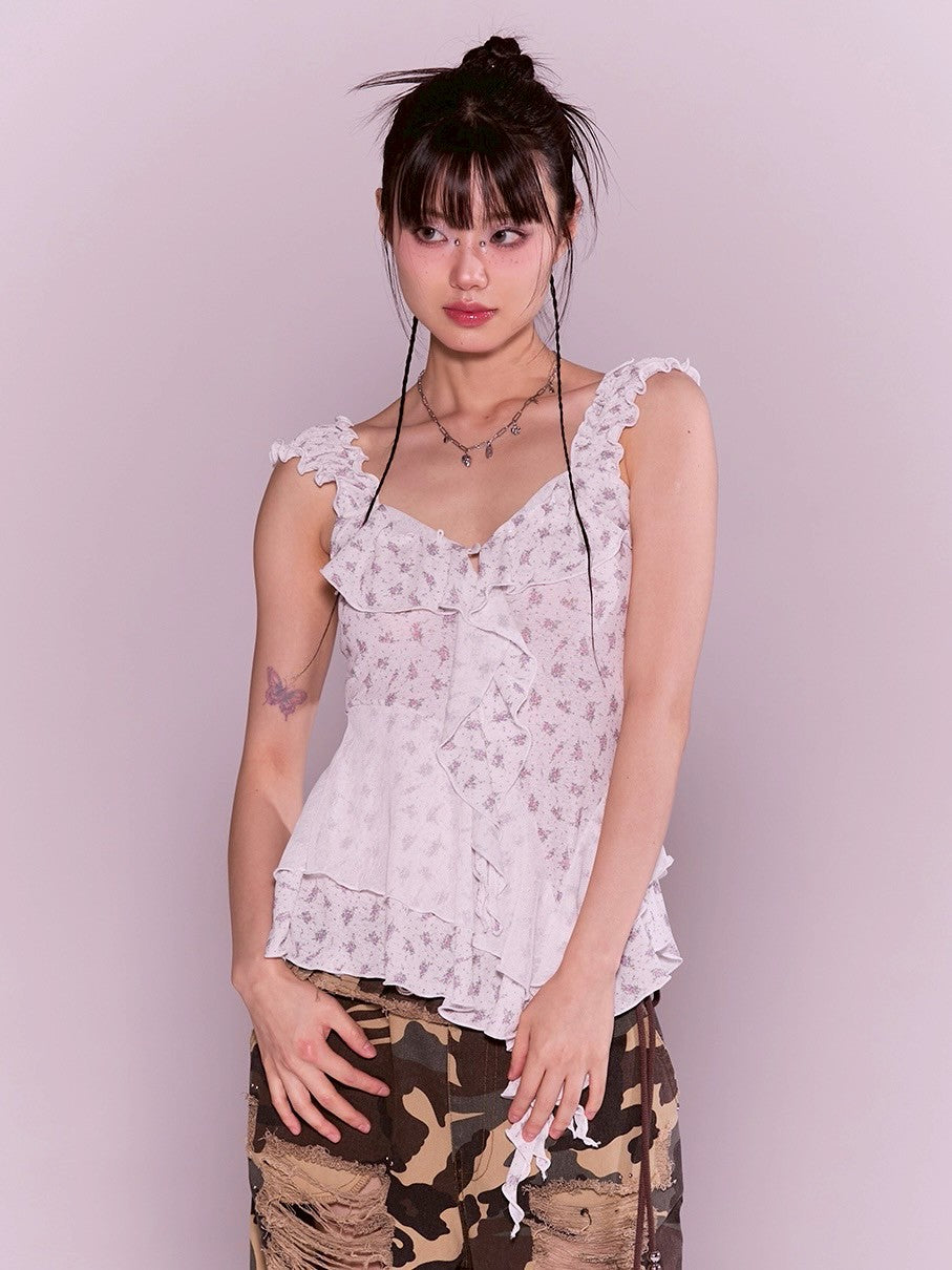 【CHERRYQUIRI】misty ruffle layered sleeveless