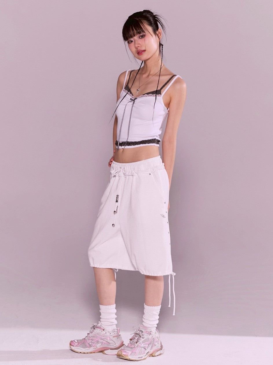 【CHERRYQUIRI】stud twinkle jogger bermuda pt