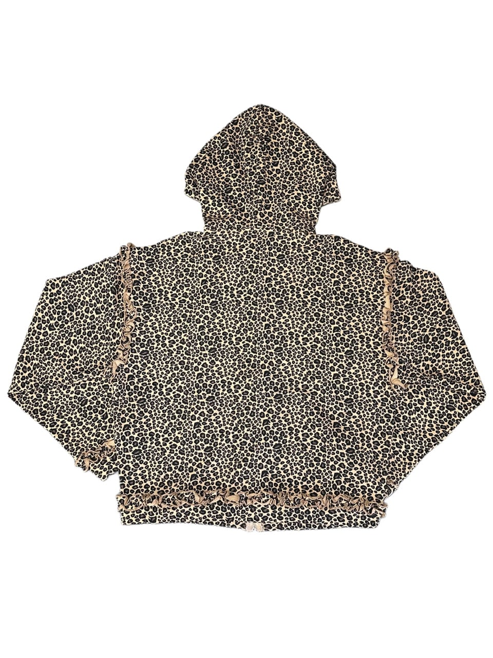 【GATELESS】 LEOPARD FRILL ZIP UP HOODIE / 【ゲートレス】レオパードフリルジップアップパーカー