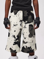 【Fourth3ex】Summer Eco-Faux Fur Cow Print Shorts / 【フォースセックス】エコファーカウプリントハーフパンツ