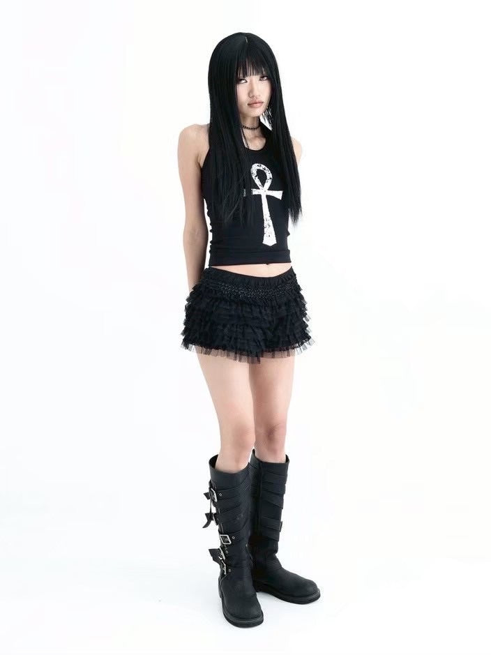 【KAIYA】Ankh Halter neck tank top / 【カイヤ】アンクホルターネックタンクトップ